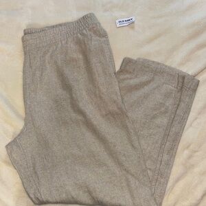 Old Navy Tall linen pants light tan color XL tall straight leg